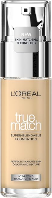 L'Oréal Paris True Match trwały podkład do twarzy w płynie, pielęgnujący z kwasem hialuronowym, SPF 17, 1.D/1.W Golden Ivory, 30 ml