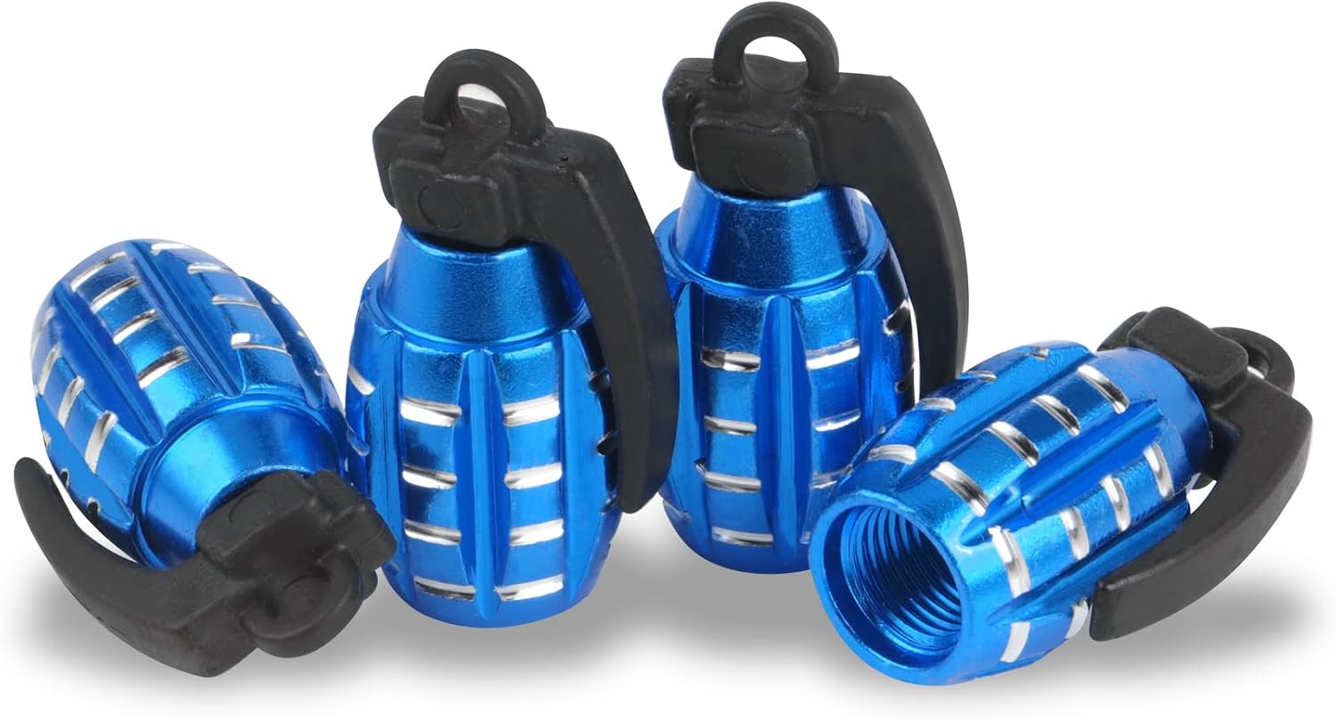 SINGARO Car Tire Valve Stem Cap, Personalized Tire Valve Stem Cap Exterior Accessories, Universal for Car, Truck, SUV, Motorcycle and Bicycle (4PCS Blue) SINGARO Car Tire Valve Stem Cap, Personalized Tire Valve Stem Cap Exterior Accessories, Universal for Car, Truck, SUV, Motorcycle and Bicycle (4PCS Blue)