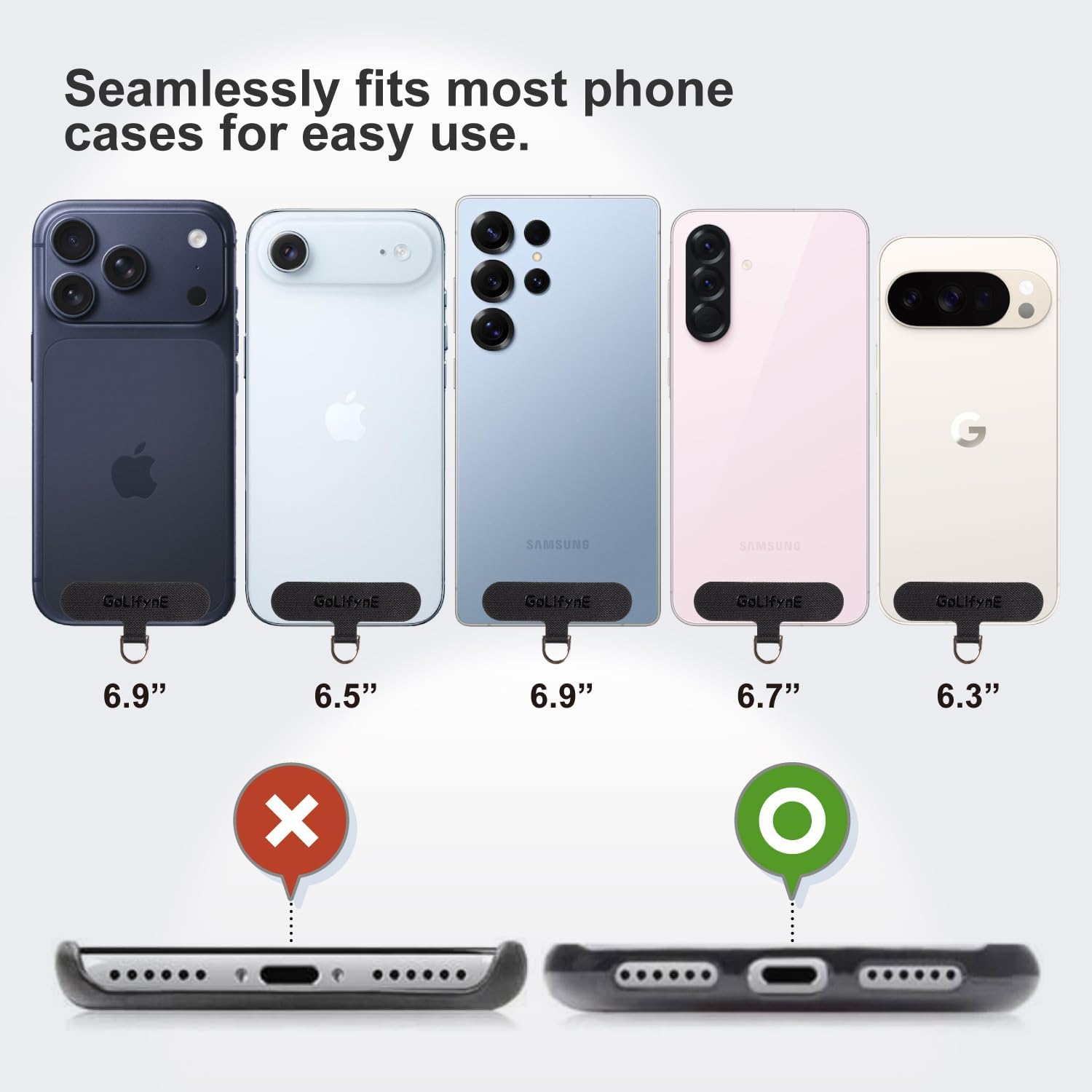 25mm Crossbody Phone Lanyard, Anti-Theft Crossbody Phone Strap for iPhone 16 Pro Max and Most Smartphones, Cell Phone Neck Lanyard w/ 2 Non-Adhesive Tether Tabs for Men and Women, Army Green - Image 4