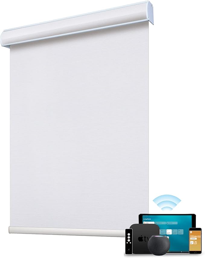 SmartWings Motorized Blind Work with Homekit ThreadEnabled, 100 Blackout Smart Shades with