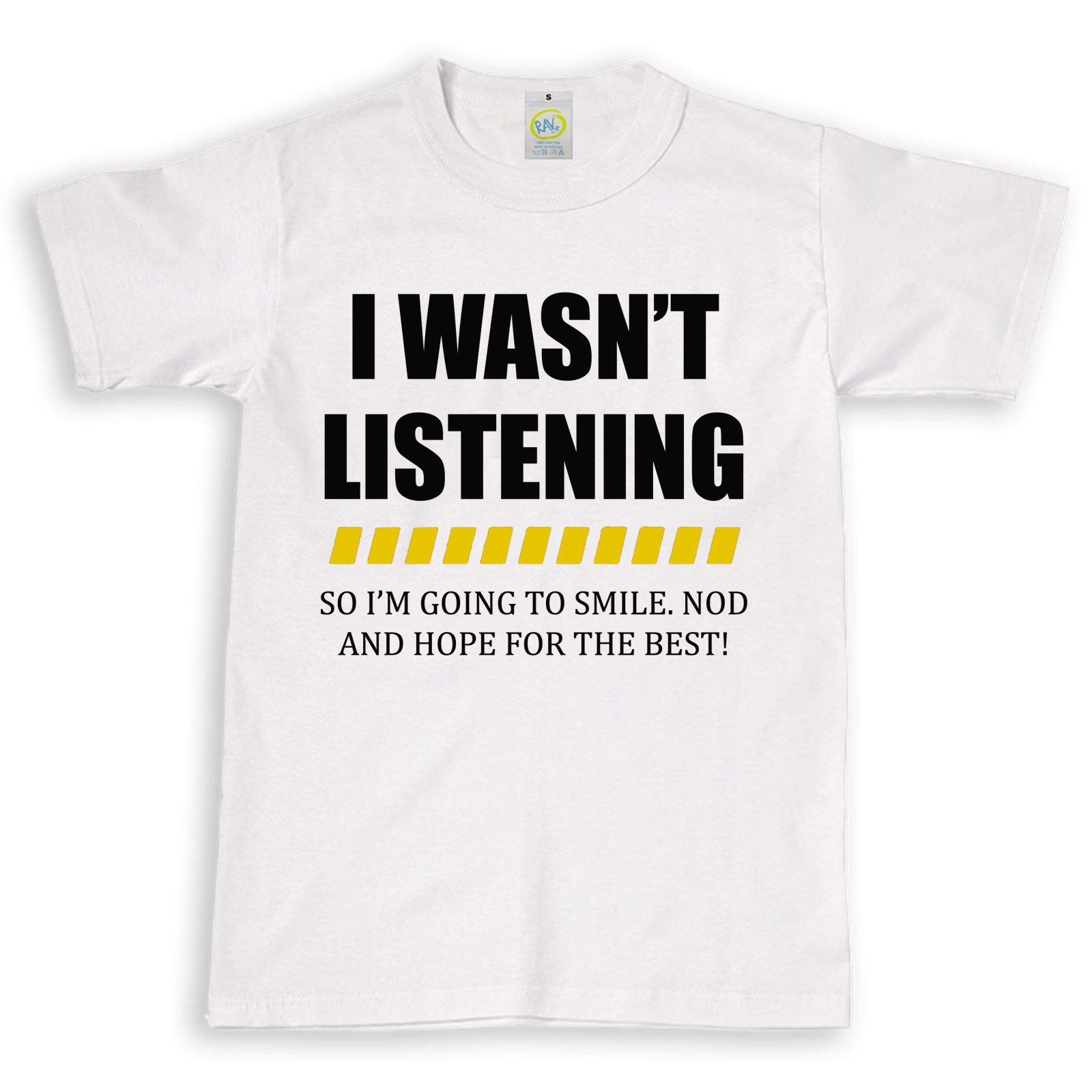 Mens I Wasn't Listening T Shirt Top Funny Rude Sarcastic Joke Novelty S - 2XL White