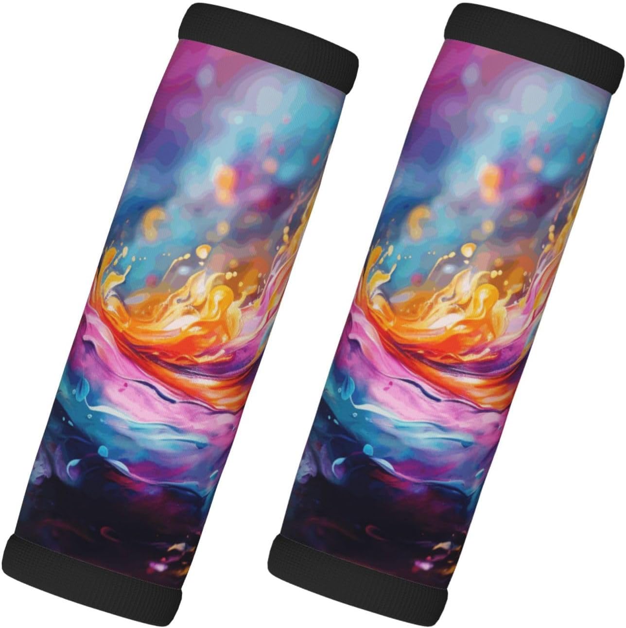 Abstract Music Themed Print Luggage Handle Wraps Luggage Identifiers Soft Neoprene Luggage Handle Wraps for Suitcase Trolley Handle Grip Cover 2 Pack Luggage Tags