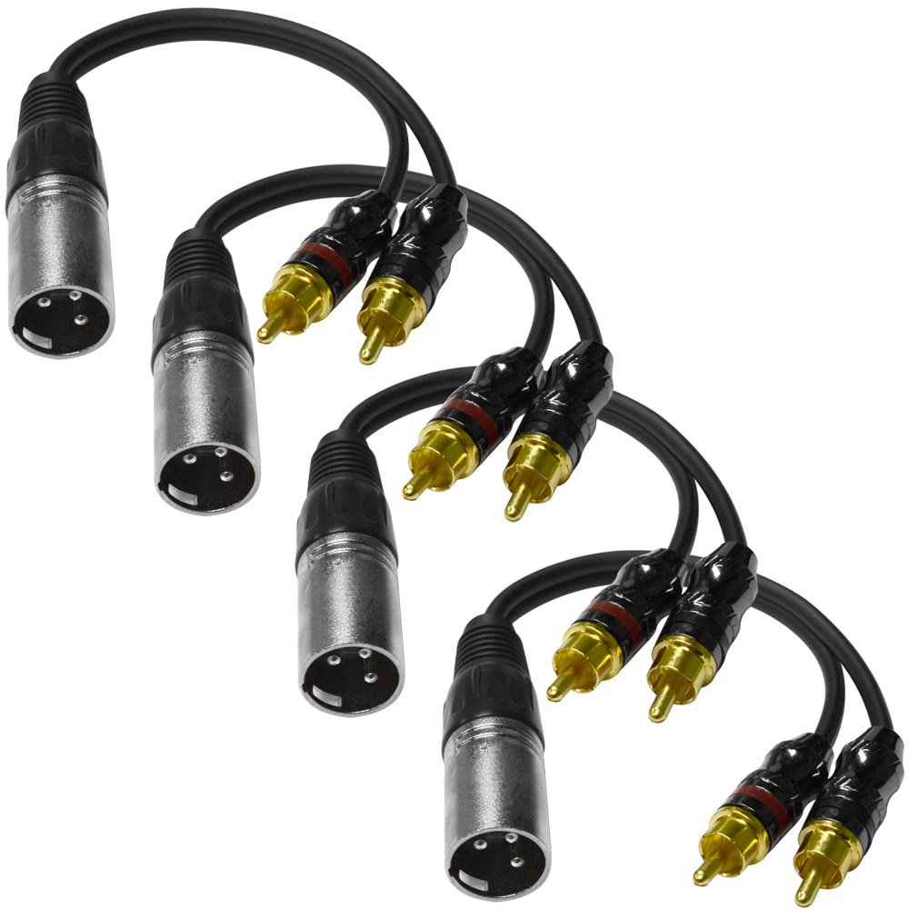 Seismic Audio - SA-Y6 - 6 Inch Splitter Patch Y Cable - 1 XLR Male to 2 RCA Male