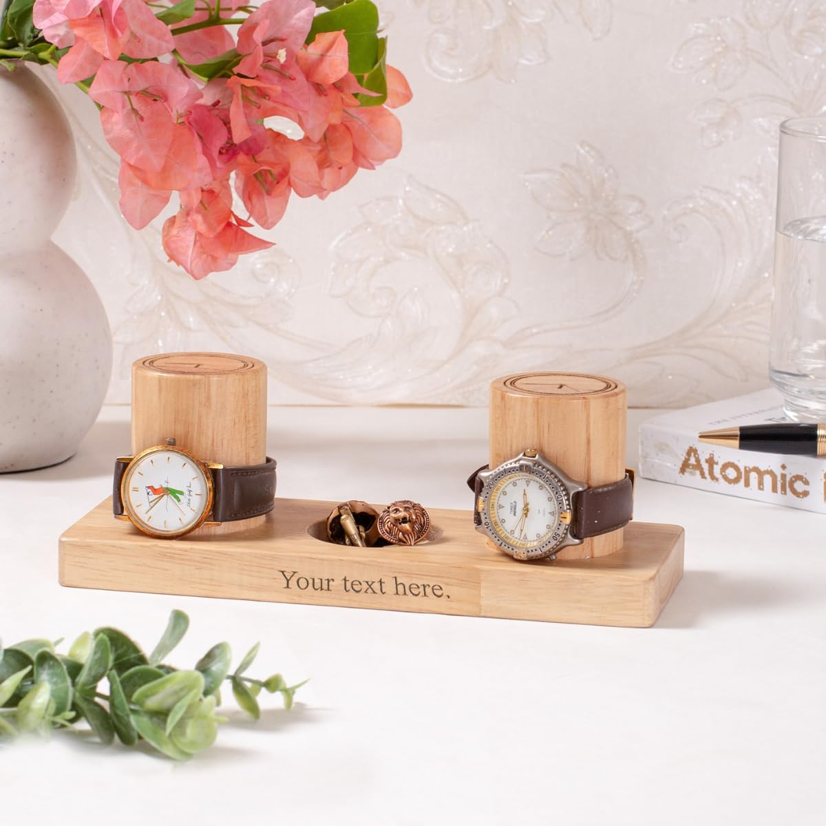 CONFETTI GIFTS Personalized Wooden Watch and Cufflinks Stand holder (8 x 2.85 inches), Watch organizer | Watch stand for men, Display stand | Birthday Gift for man, Birthday gift for husband (B0CF5PW9V6) Amazon Price History, Amazon Price Tracker