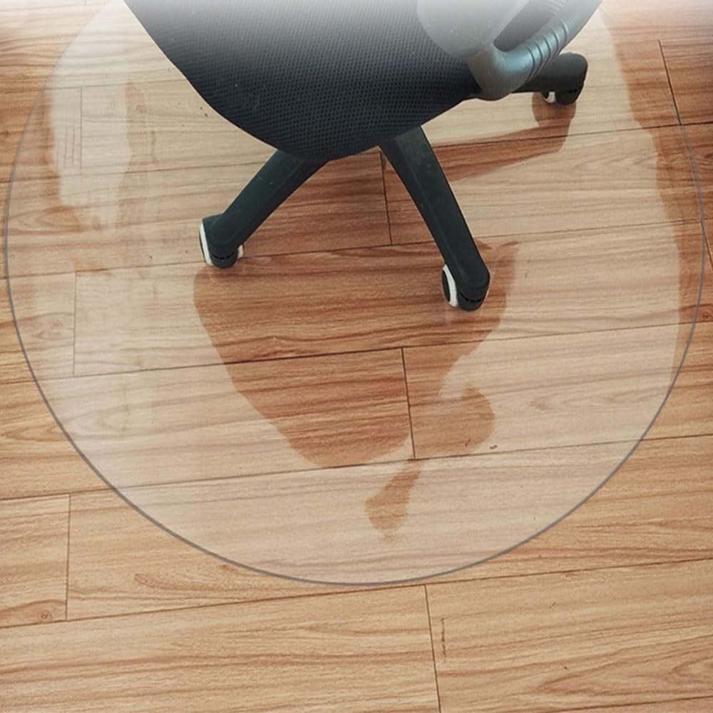 Office Chair Mat Round Plastic Floor Mat Desk Chair Mat PVC Floor Protector for Rolling Chairs 1 mm