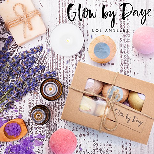 Glow By Daye All Natural Bathbomb Gift Set With Essential Oils And Therapeutic Salts For Muscle And Joint Therapy, Set Of 6, 4 Oz Balls #TOP3