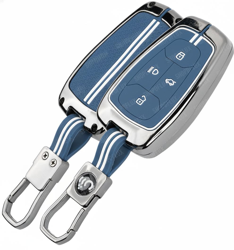 SHOPOFLUX Key Cover Compatible with Tata Nexon | Harrier | Safari | Altroz | Tigor | EV | Punch | Tiago EV Electric 4 Button Smart Key-image-32