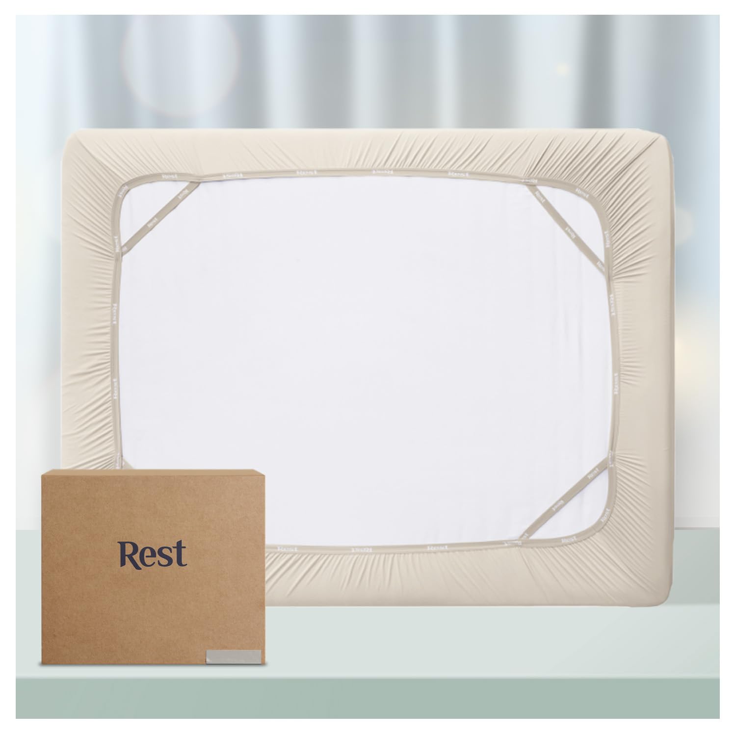 REST® Evercool®+ Cooling Fitted Sheet, King-Size 15’’Deep(Stretched up to 18’’) Silver Infused Cooling Bedding for Hot Sleeper and Night Sweat, for Fresh and Hygienic Sleep (Pink Ivory)