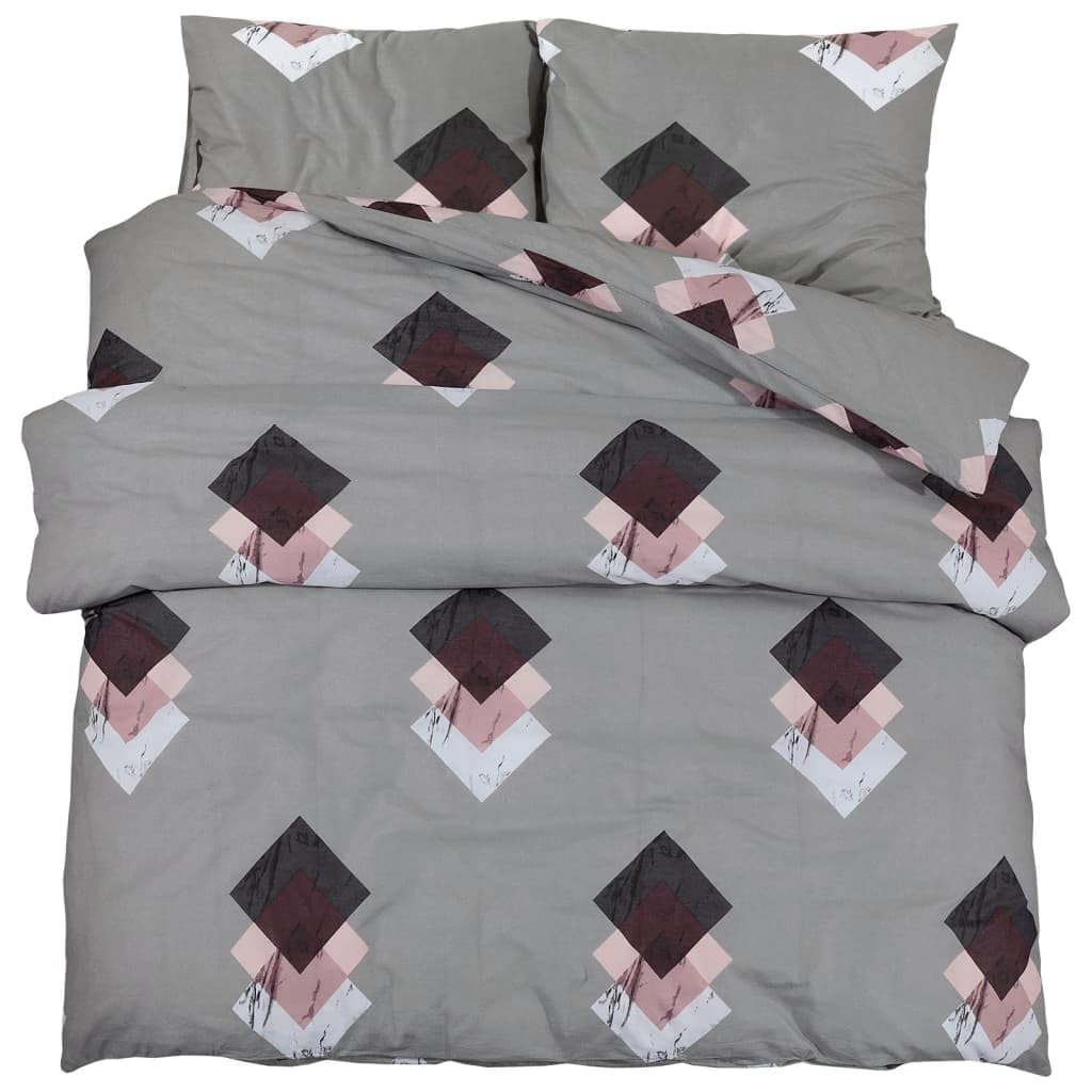 vidaXL Duvet Cover Set, Duvet Bedding Set for Bedroom, Slipcover with Button Closures, Decorative Pillowcase Bedspreads, Grey 225x220 cm Cotton