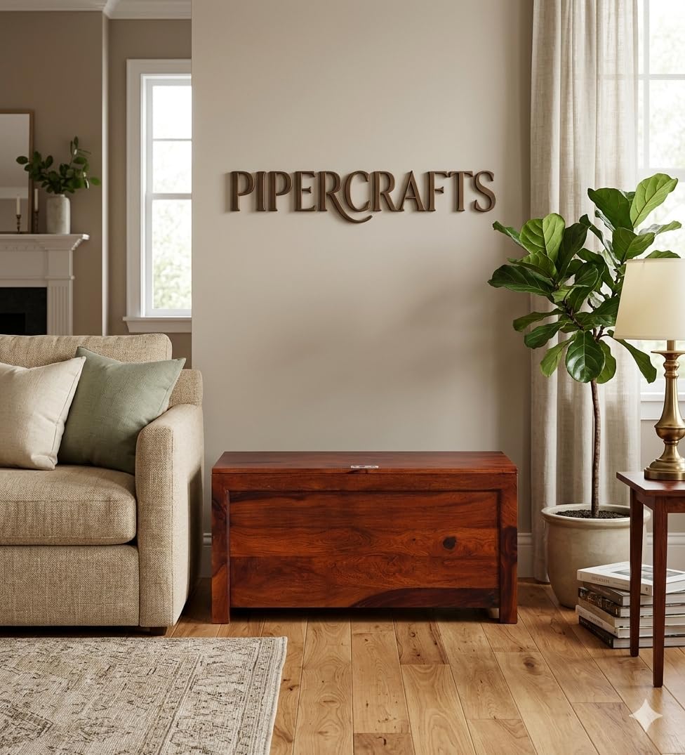 PIPERCRAFTS Solid Wood Trunk Box (Finish Color - Provincial Teak)-picture-10