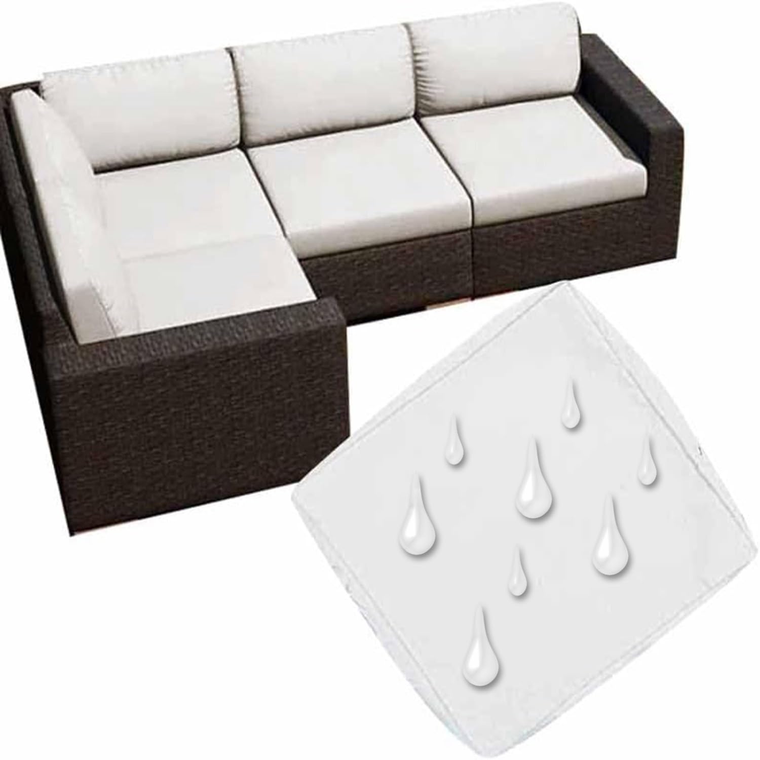 UWOBTN Replacement Outdoor Cushion Covers Waterproof, 50x50 60x60 Garden Sofa Seat Cushion Slipcover With Zipper, Removable Patio Cushion Covers For Indoor Outdoor Rattan Furnitur(Color 8,50x50x5cm)