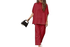Women's Two Piece Outfits: Affordable Comfort in a Dash of Crimson