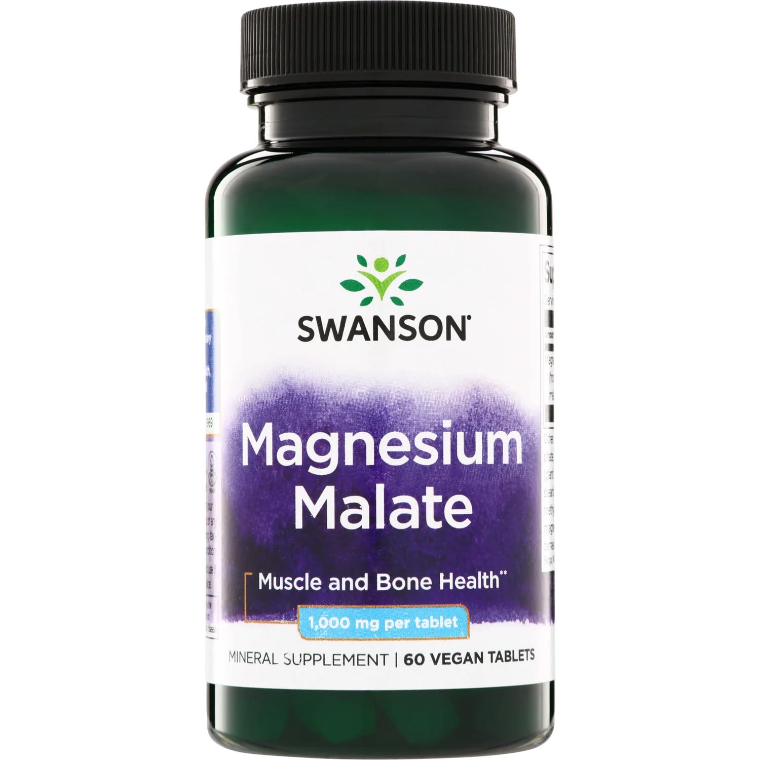 Swanson Magnesium Malate 1000 mg (150 mg Elemental), 60 Tablets 60 Count (Pack of 1)