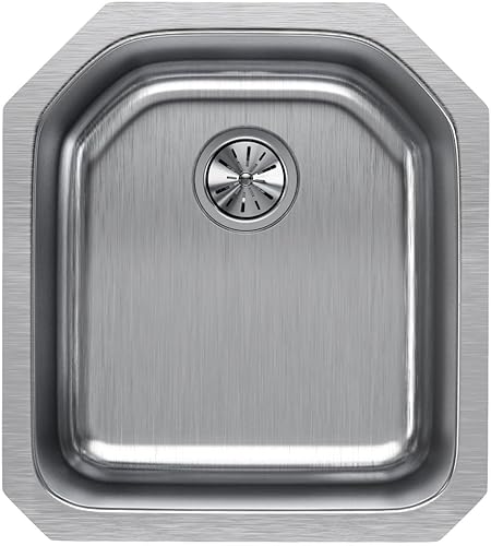 Elkay ELUH1618 Lustertone - Fregadero de acero inoxidable para montaje inferior