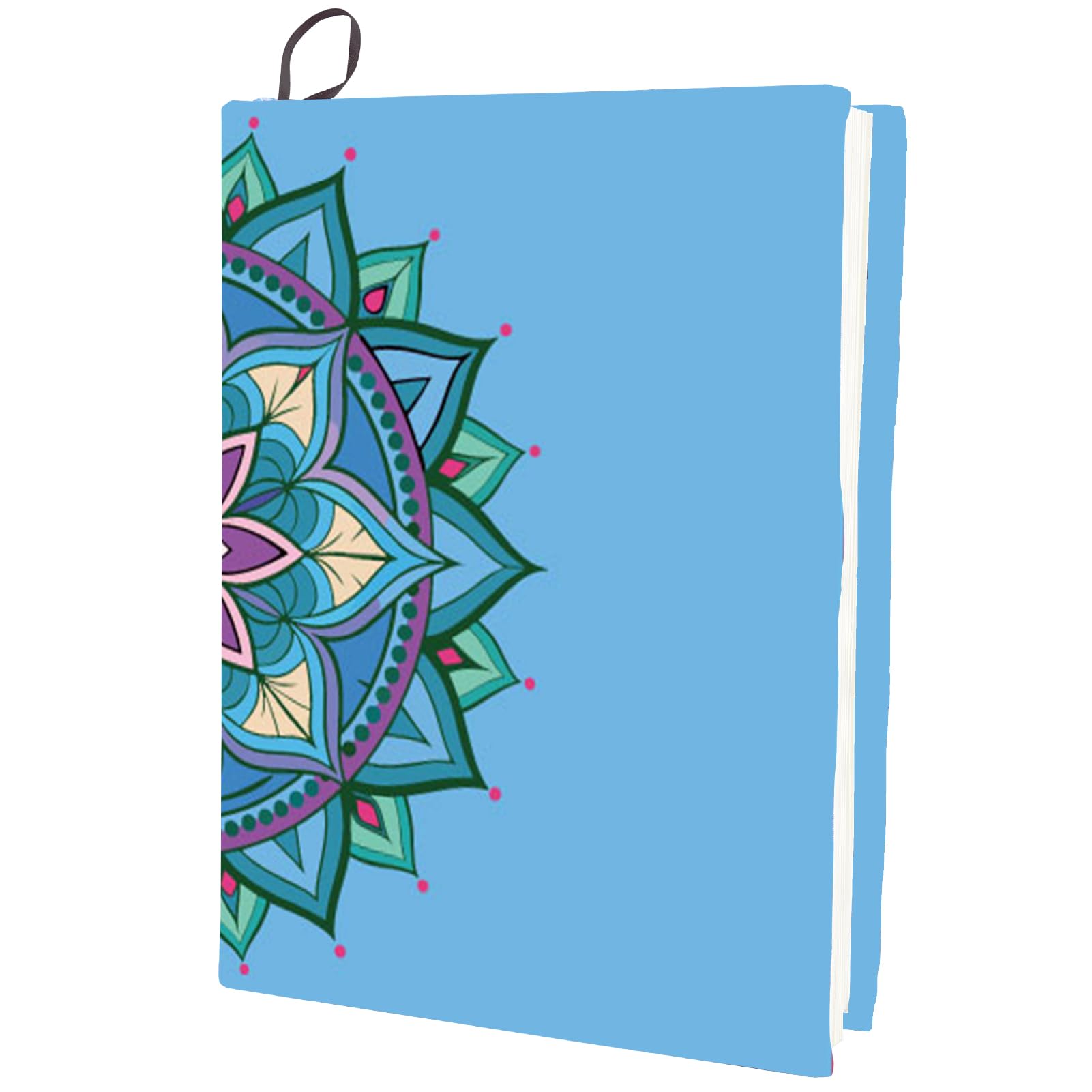 Copertina Elastica Per Libri Mandala - Blu, Lavabile, Per Libri Rigidi - Foto 3