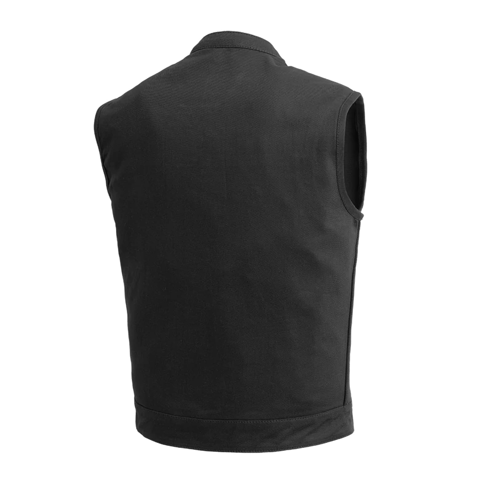 FIRST MFG CO Havoc Men's Jet Black Twill Vest: Conceal Carry Pockets, Full Panel Back for Patches, Snap Closure Pockets, Sizes S-5X