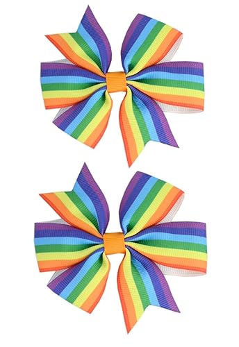 Pinzas para el cabello de arco iris para mujeres y niñas, accesorios para el cabello del día del orgullo gay TSFJ52 (2 unidades de lazo A)