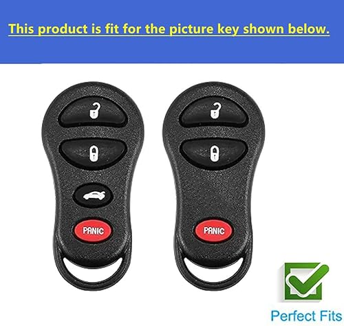 Miniatura 3 de Rilnaewn Funda de TPU suave para llavero Jeep para Jeep Grand Cherokee Chrysler 300M Dodge Intrepid 1999-2004 (4 botones, blanco)