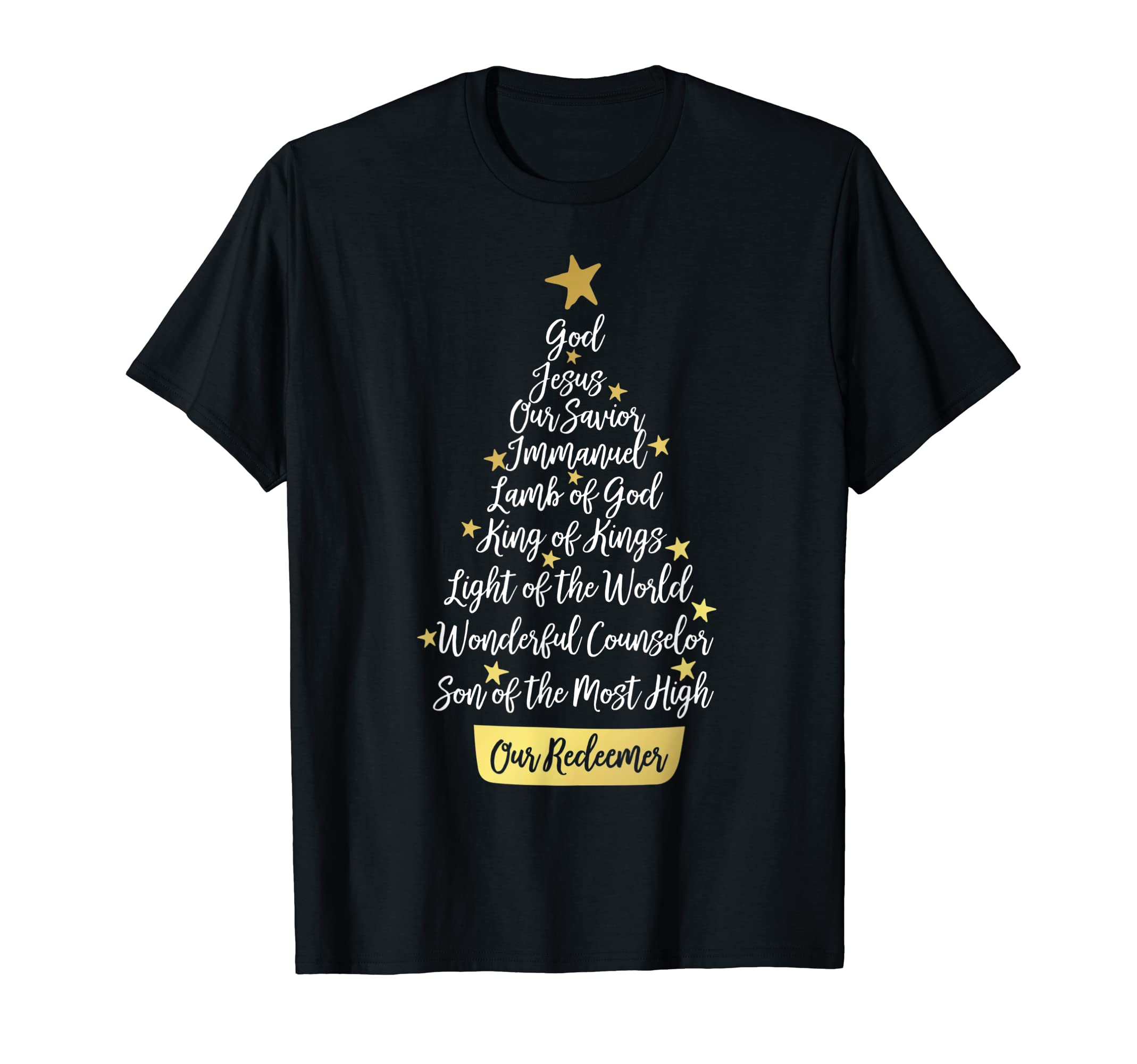 Names of JesusChristian Faith Christmas Tree T-Shirt