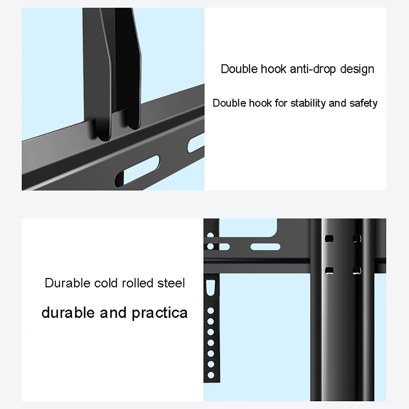 YCQYM Soporte para TV de Altura Ajustable Base de Vidrio Templado Se Adapta a televisores de Perfil bajo de 3255 Pulgadas Ideal para Uso en Esquinas y dormitorios Soporte de Pared Resistente para una