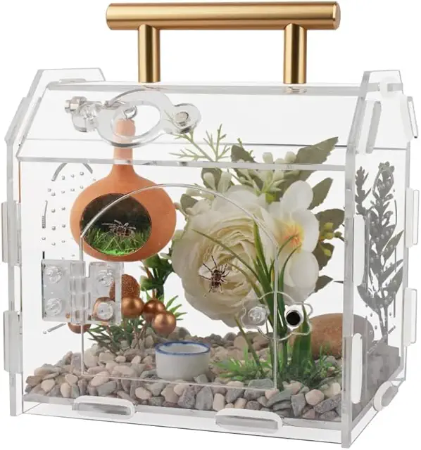 YUEHUA DIY House Shape Insect Terrarium - Clear Acrylic Enclosure 15x12x14cm