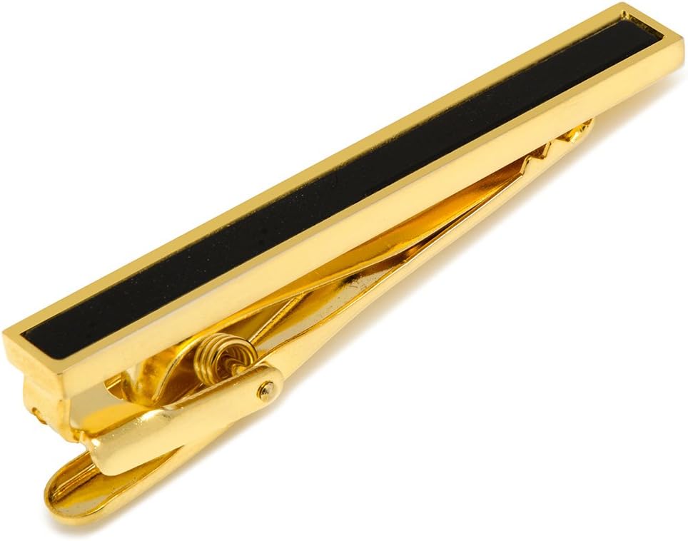 Ox and Bull Trading Co. Gold and Onyx Inlaid Tie Clip
