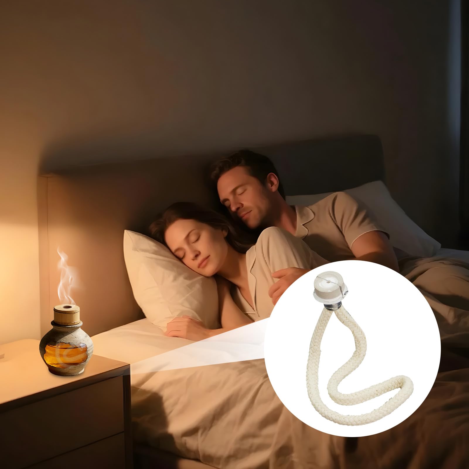 2pcs Mèches de Lampe à Huile, Brûleur Catalytique pour Lampe Berger, Recharge et Décoration Maison, Compatible avec Lampe Parfumée, 18mm Diamètre, Accessoire d'Aromathérapie, Lot de Mèches