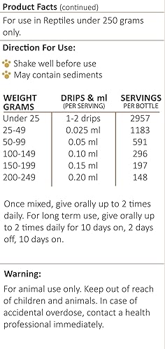Miniatura 8 de AMBER NATURALZ - REPTAID - Apoyo inmunológico - para reptiles menores de 882oz - 1 onza