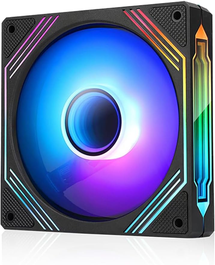 Jungle Leopard Prism 140mm ARGB Case Fan,Infinity Mirror Light Effect Design Cooling Fan, 140mm CPU PWM Fan 1600RPM 74.26CFM 2.13MMH20 HDB Bearing for PC Case&CPU Cooler