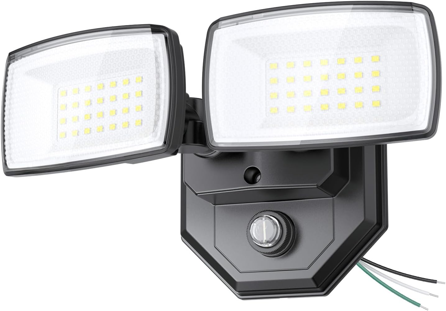 Onforu 32w 3200LM Nightfall to Daybreak Out of doors Lighting,6500K Twin-Head Flood Mild Out of doors with Photocell,IP66 Waterproof Safety Lights,Exterior Daylight Off and Night time On Black Wall Mild for Patio Backyard