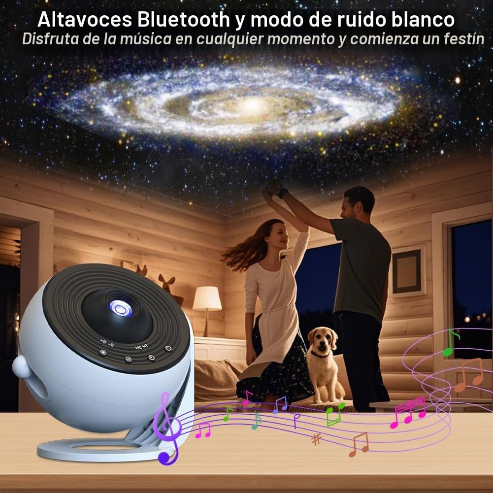 Proyector de Cielo Estrellado, 12 Discos Planetarios, Proyector de Ajuste de Rotación de 360°, Luz Nocturna, con Control, Remoto para Dormitorio, Techo, Niños y Adultos