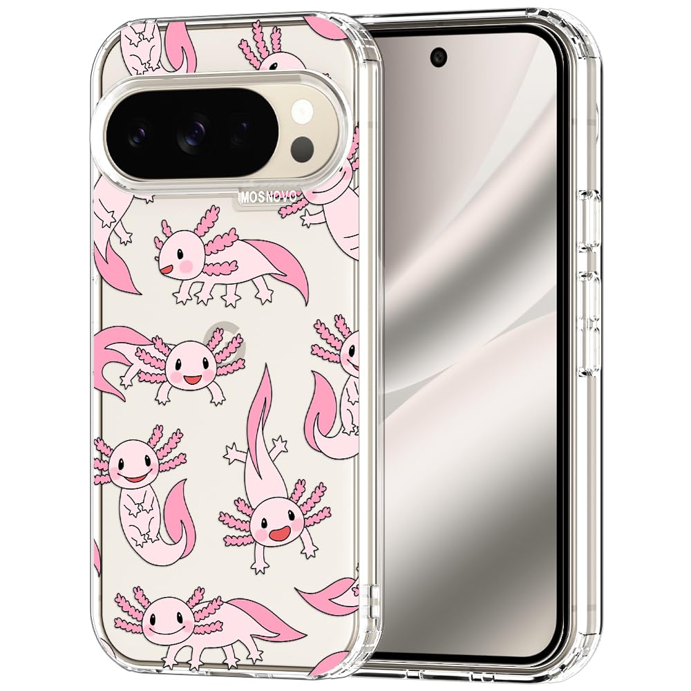 MOSNOVO Case for Google Pixel 9 & Pixel 9 Pro, [Buffertech 6.6ft Military-Grade Drop Protection] [Anti Peel Off Tech] Clear TPU Bumper Phone Case Cover Design - Great Wave — view 47