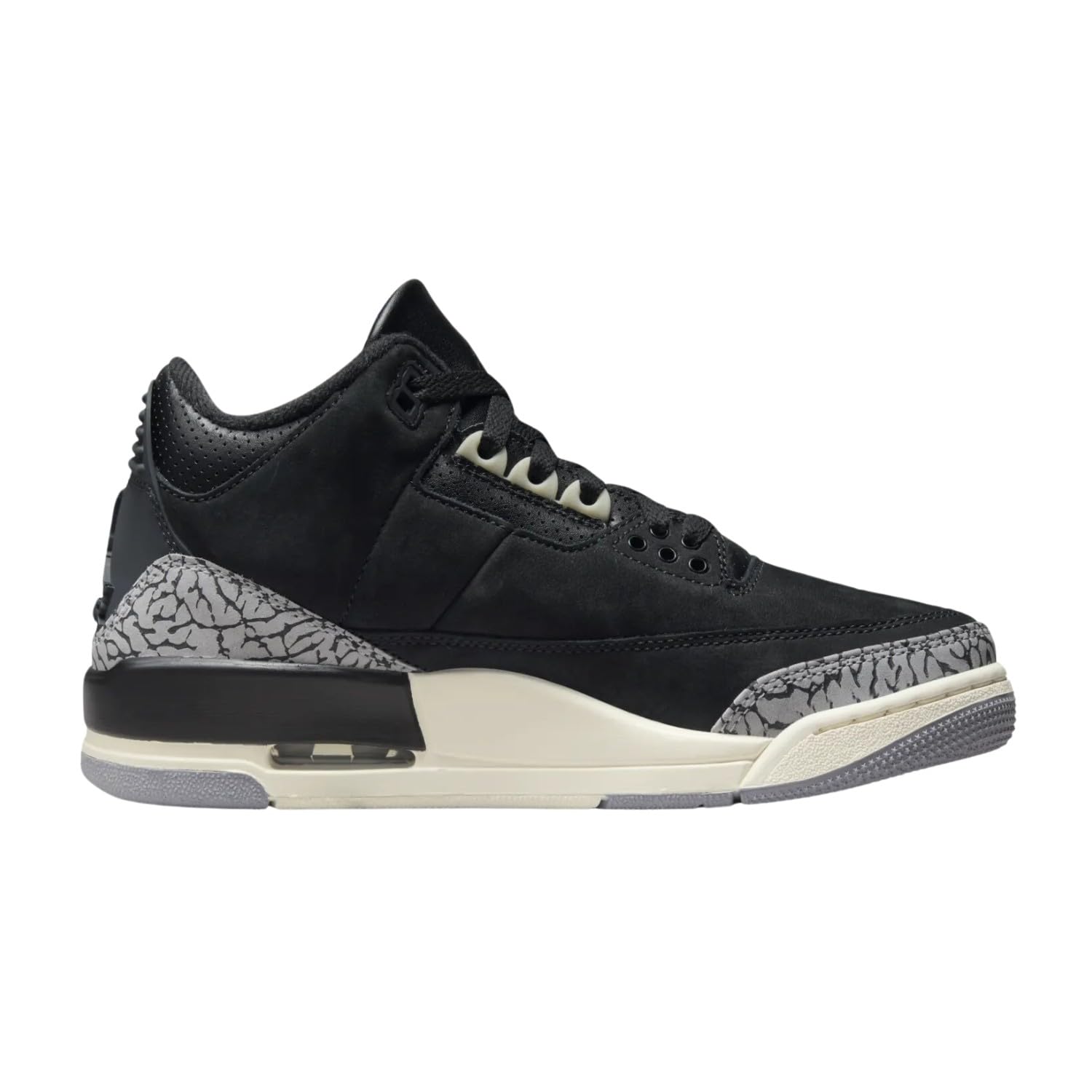 NIKE Air Jordan 3 Women's Shoes Size-8, Off Noir/Black-sail