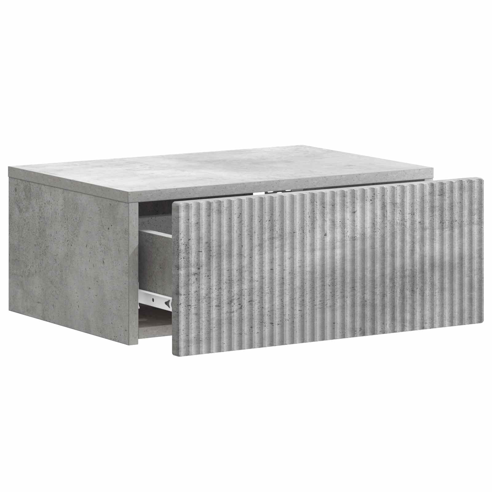 Lot de 2 tables de chevet murales Gris béton 49 x 34,5 x 20 cm