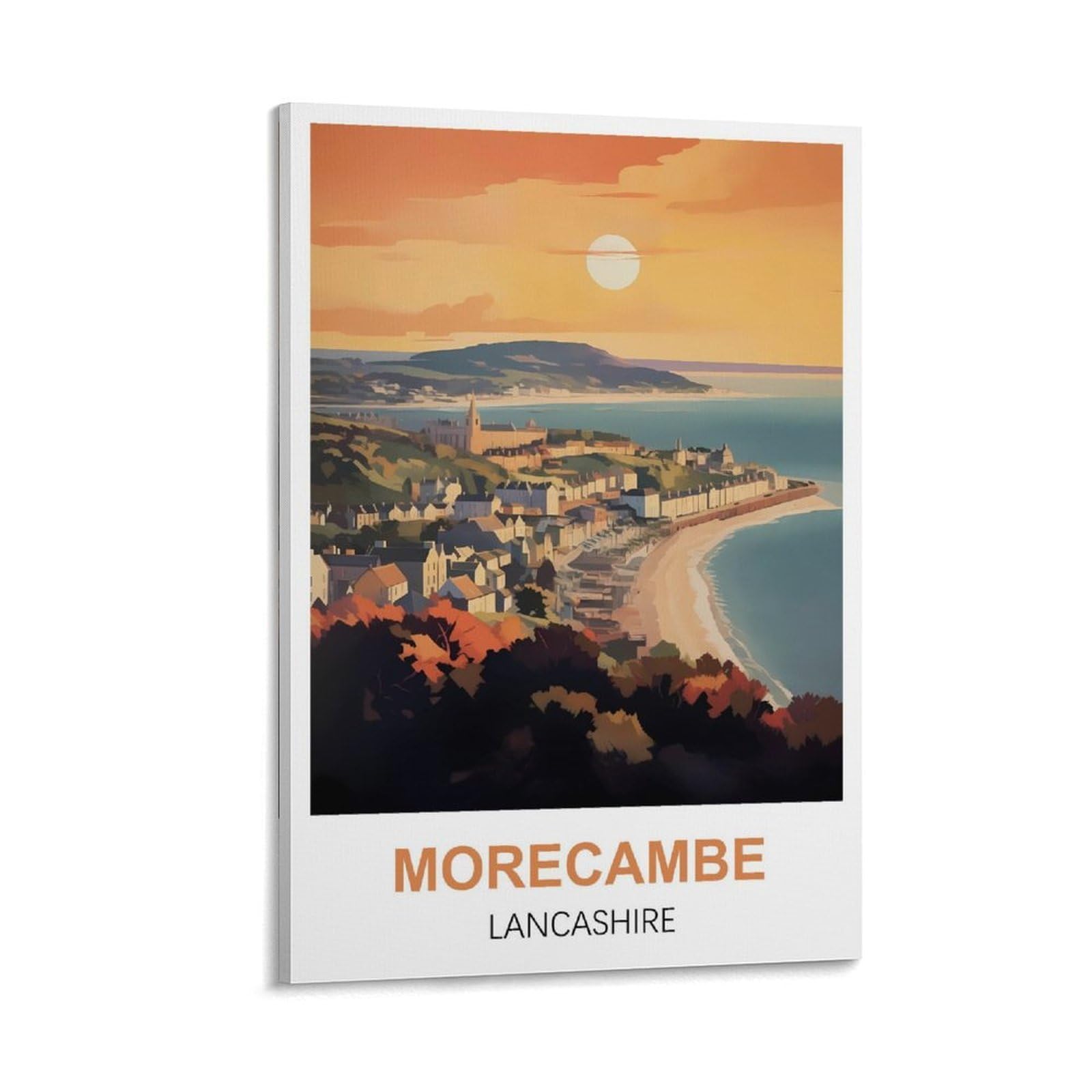 WHCHEEH Morecambe Lancashire Vintage Travel Poster 12x18inch(30x45cm) Canvas Art Print Wall Art Decor Picture
