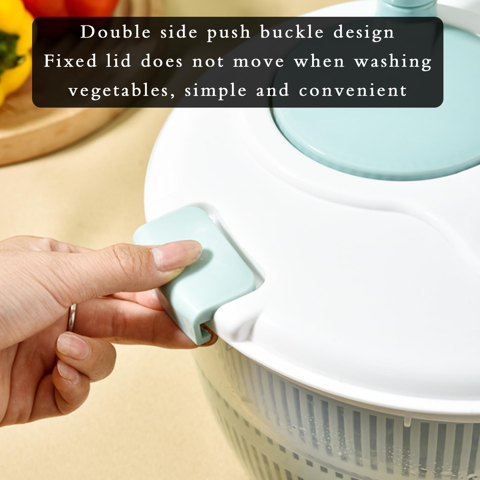 Centrifuga for insalata multiuso Centrifuga manuale grande for lattuga, design staccabile a doppio strato da 5 litri Lavatrice for frutta e verdura con chiusura del coperchio e maniglia girevole for l