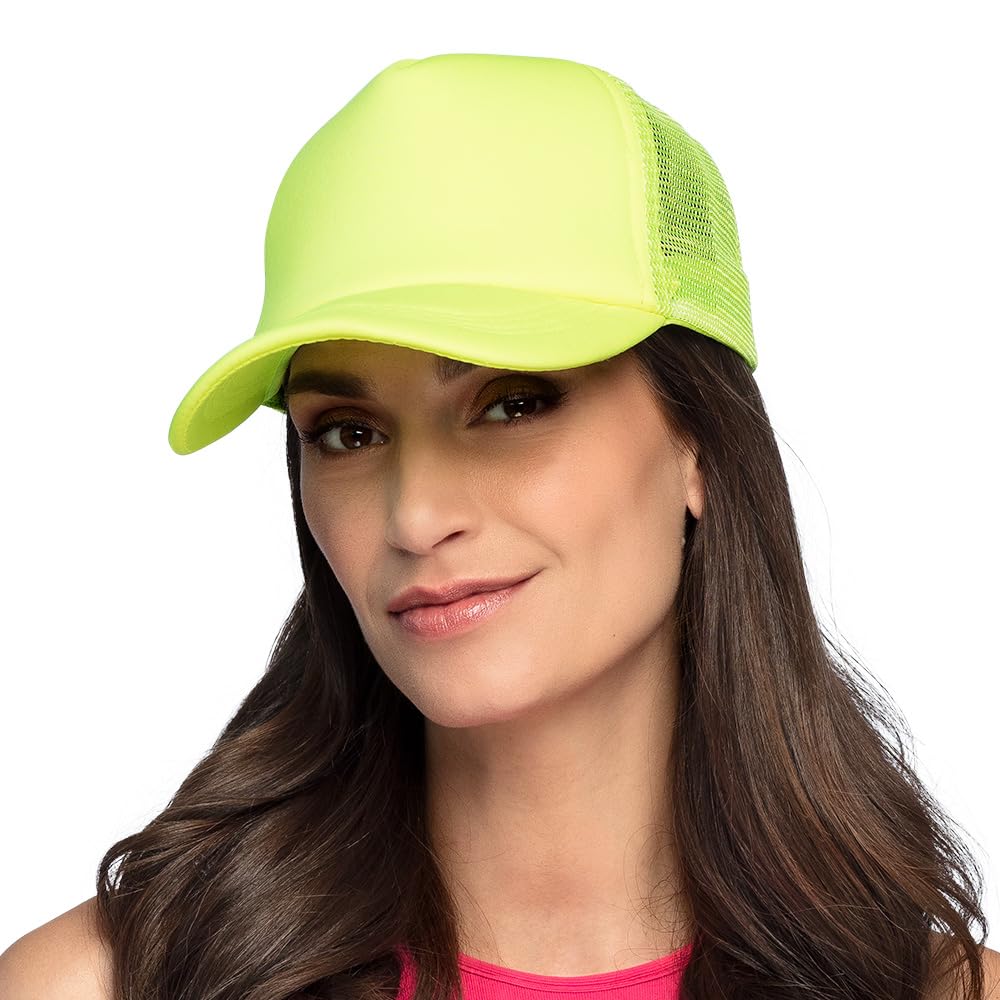 Boland - Neon Baseball Cap for Adults Cap, 90s Baseball Cap, Festival, Carnival and Theme Party, Neon Yellow - Image 3