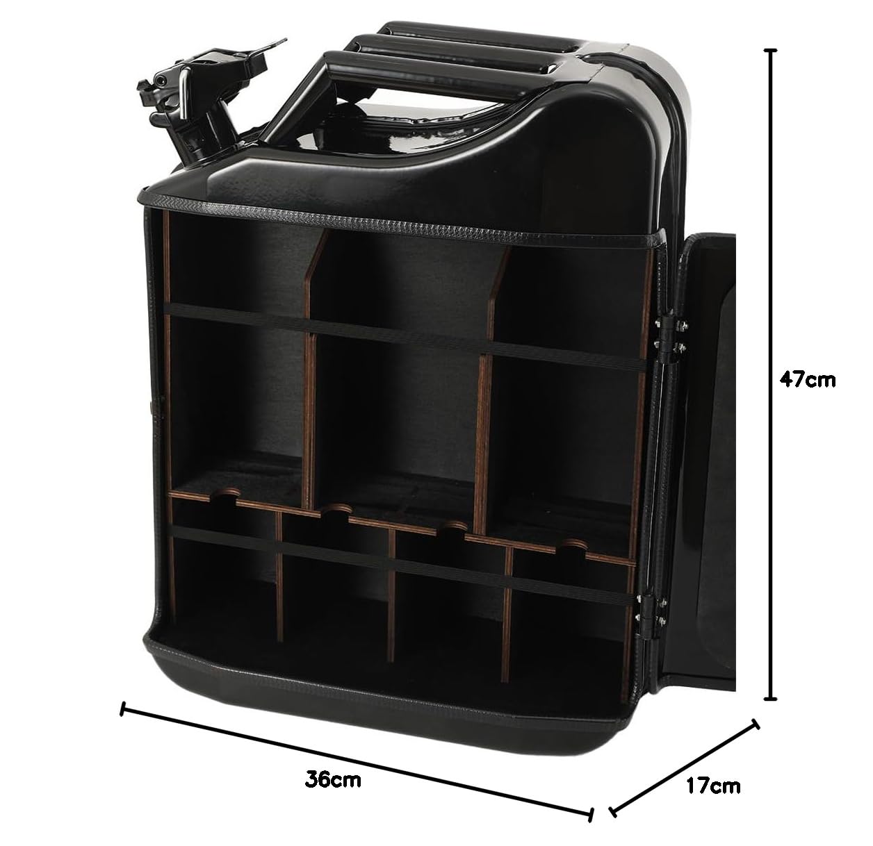 Armario de bar de 20 l, bidón Jerrycan, depósito de gasolina, estante para vino, para whisky, caja de gasolina, con cerradura, minibar, almacenamiento de vino con soporte para botellas, regalo