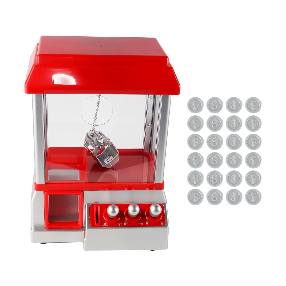 Minimáquina de Arcade de Caramelos con Forma de Garra para Dulces, muñecos pequeños, dispensador de Dulces con premios de Juego y 24 Monedas