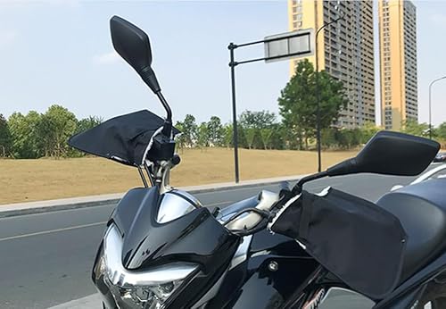 Miniatura 3 de XGOPTS Manoplas de manillar para motocicleta, guantes de forro polar resistente al agua, calentadores de manos para motos de nieve, guantes de