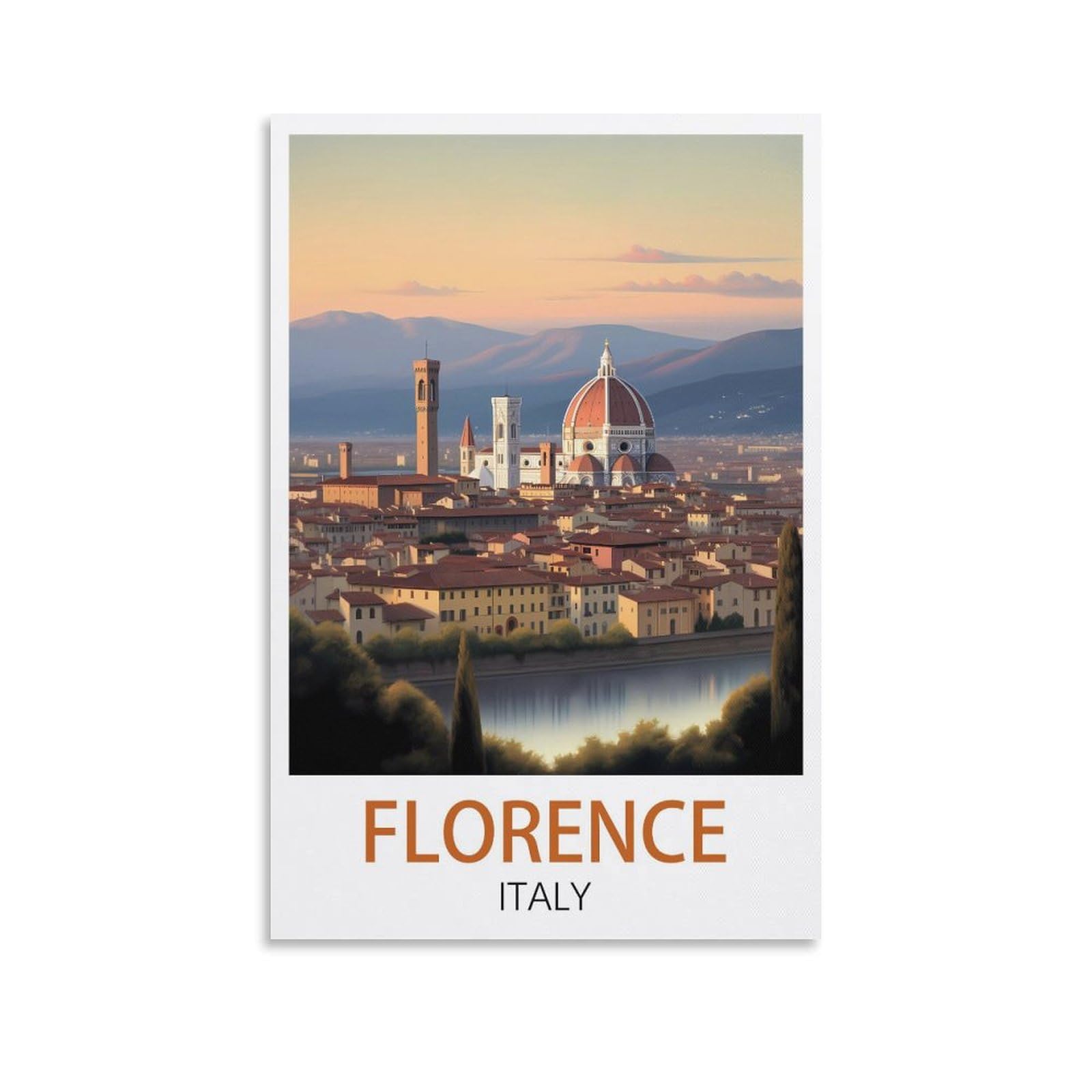 EZMLFA Diamond Painting Art Kits,Florence Italy,5D Diamond Painting Kit for Adults Beginners, DIY Full Round Drill Gem Art Kits for Home Decor 40x40cm