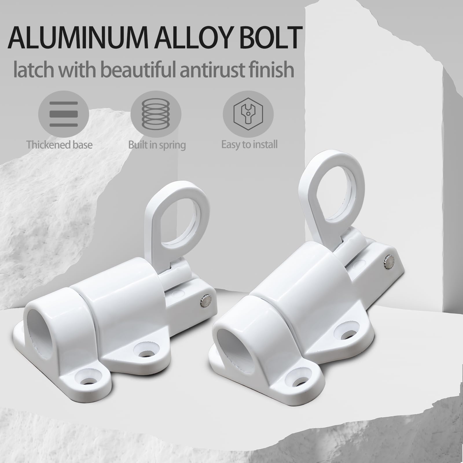 Cerraduras De Puerta Con Cierre Automático Hordion - Pack De 4, Aleación De Aluminio, Negro