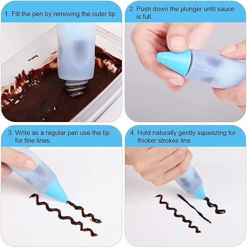 Miniatura 5 de Juego de 42 bolsas de tuberías y 42 piezas de bolsa de tuberías y boquillas para cupcakes y galletas, incluye 2 bolsas de tuberías reutilizables,