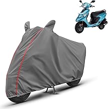 Automozexo Scooty Cover for (TVS Zest 110), Mirror Pockets Full Elastic Adjustable Belt & Buckle, Piping Style Triple Stitched Cover Protect Scooty from All Indian Weather (Gry)