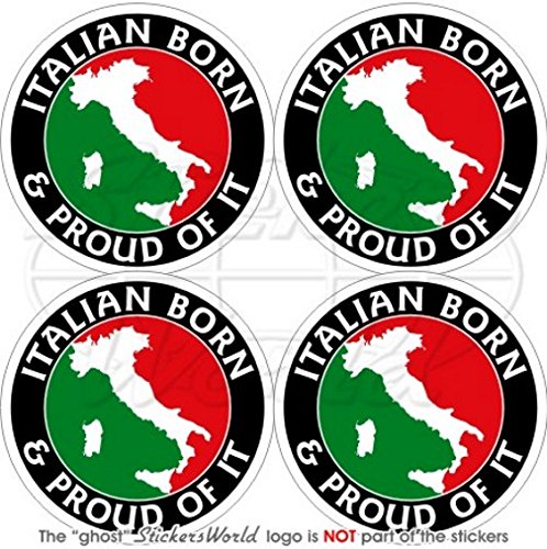 Italien Italienische Born & Stolz Italia 50 mm (5,1 cm) Vinyl bumper-helmet Sticker, Aufkleber X4