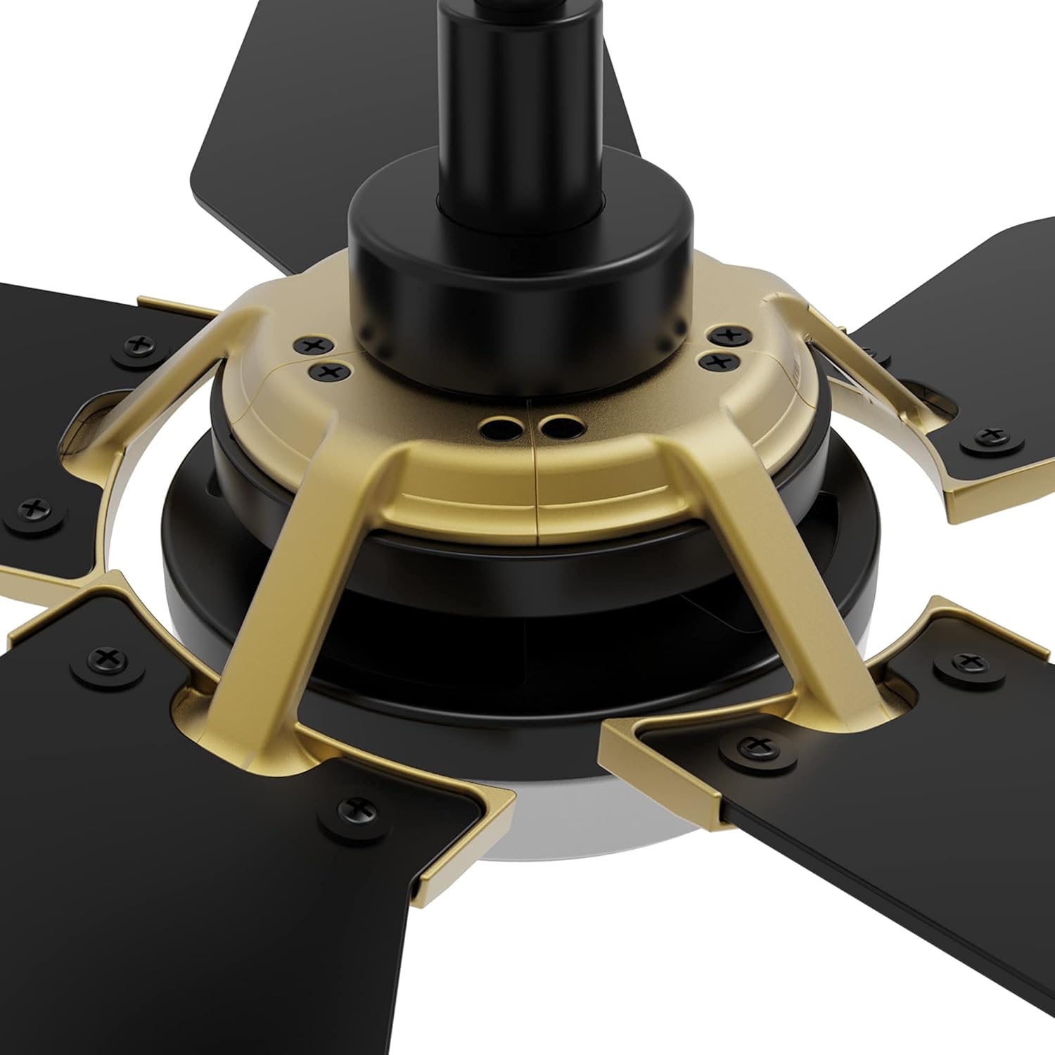 SMAAIR Smart Ceiling Fan with Light, 52inch Indoor and Outdoor ceiling fan with Remote, Compatible with Alexa/Google Assistant/Siri Shortcut, App control with Timer and Schedule(Black/Gold)