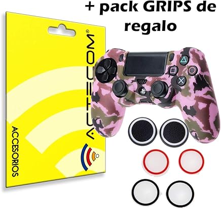 ACTECOM? Funda Carcasa + Grip Silicona Camuflaje Rosa Mando Sony PS4 Playstation 4 ACTECOM? Funda Carcasa + Grip Silicona Camuflaje Rosa Mando Sony PS4 Playstation 4