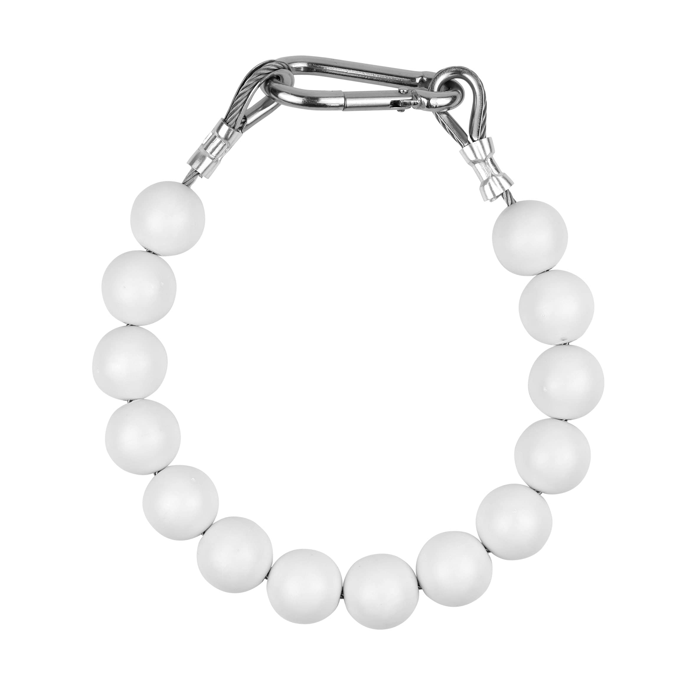 TRANSGOOD Flagpole Retainer Ring Keep Flag Close to Pole for 2 to 3 Inch Diameter Pole, Heavy Duty Beads, Stainless Steel Cable, Easy to Install, Extend Flag Life