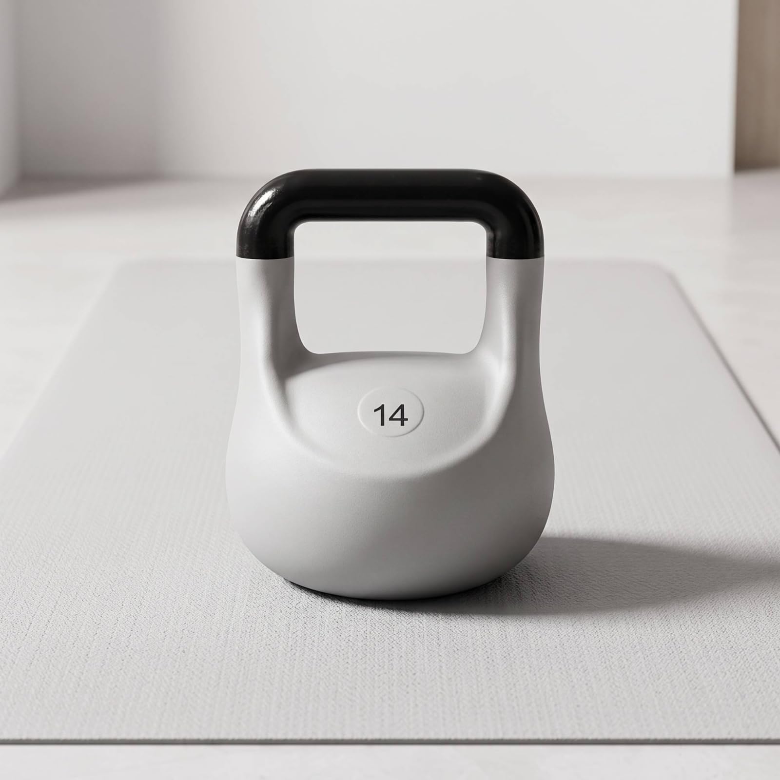trainings-kettlebell kompakt kettlebell mit Griff stabil kugelhantel für home gym, Silber, 12 Kg