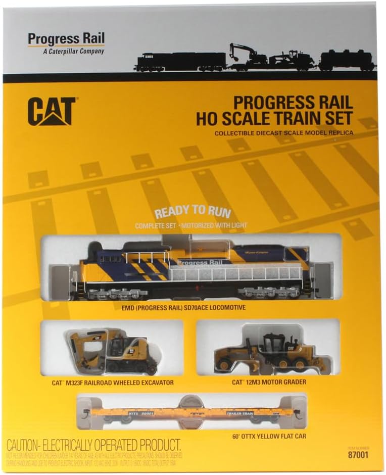 Caterpillar Progress Rail HO Scale Diecast Masters 87001 (6 Piece